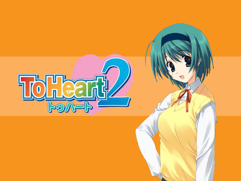 yoshioka chie, to heart (series), to heart 2, 00s, green eyes, green hair, solo, sweater vest