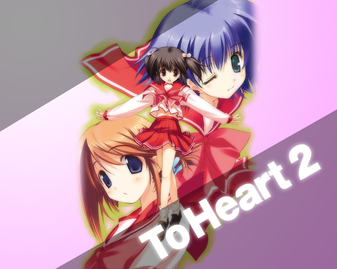 komaki manaka, tonami yuma, yuzuhara konomi, to heart (series), to heart 2, 00s, 3girls, multiple girls, pleated skirt, school uniform, serafuku, skirt