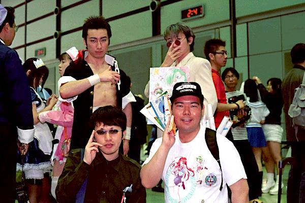 juuouji tsuruhiko, kuhonbutsu taishi, ouzouin hetamaru, tachikawa yuuzou, comic party, to heart, to heart (series), cosplay photo, photo (medium), 4girls, 6+boys, cosplay, multiple boys, multiple girls, otaku