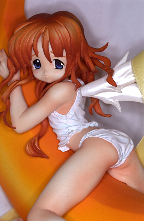 fue (tsuzuku), copyright request, photo (medium), 1girl, angel, ass, banana, banana boat, female focus, figure, food, fruit, lingerie, loli, panties, ribbon, solo, underwear, white panties, wings
