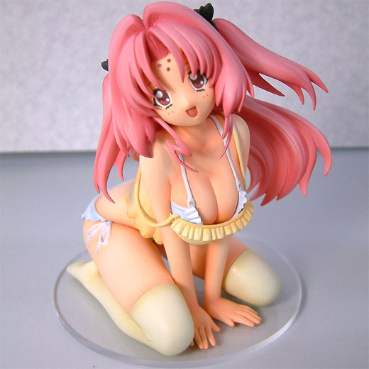 miharu sena kanaka, girls bravo, photo (medium), 00s, breasts, cleavage, figure, huge breasts, large breasts, long hair, panties, pink hair, side-tie panties, solo, thighhighs, underwear