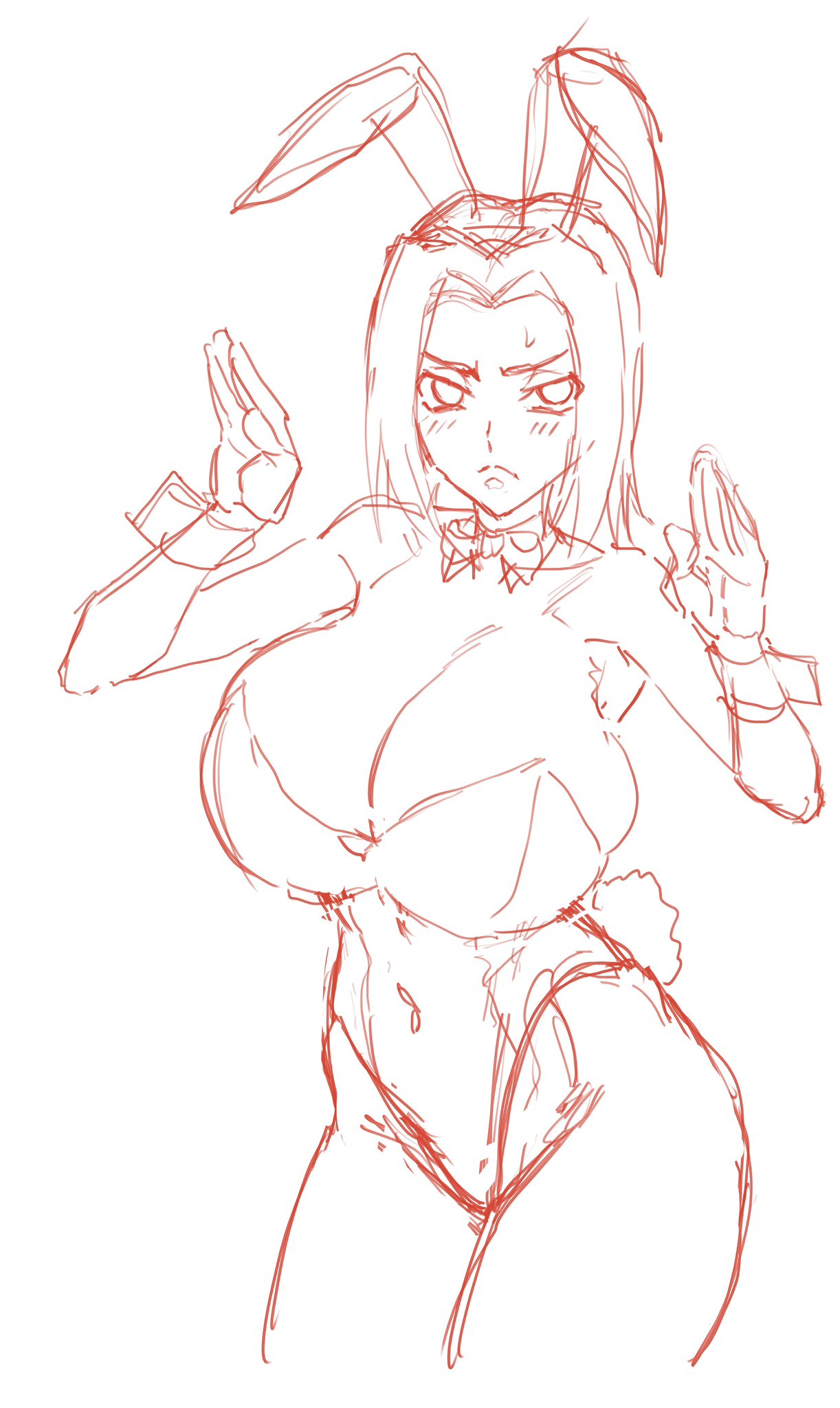 iwao178, kouzuki kallen, code geass, 1girl, breasts, huge breasts, leotard, playboy bunny, solo