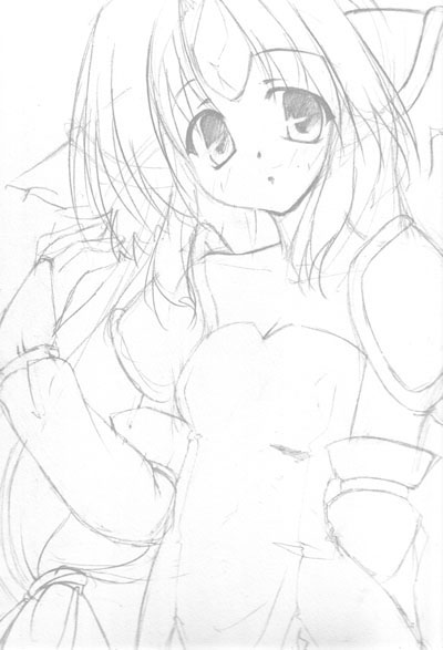 riesz, seiken densetsu, seiken densetsu 3, tagme, greyscale, monochrome, sketch, solo