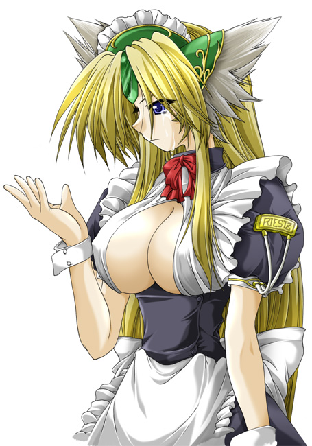riesz, seiken densetsu, seiken densetsu 3, 1girl, blonde hair, breasts, female focus, large breasts, maid, solo