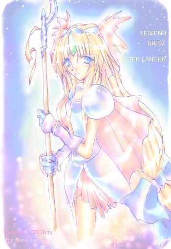 riesz, star lancer, seiken densetsu, seiken densetsu 3, 1girl, bad anatomy, blonde hair, character name, copyright name, female focus, gloves, long hair, low-tied long hair, poorly drawn, solo
