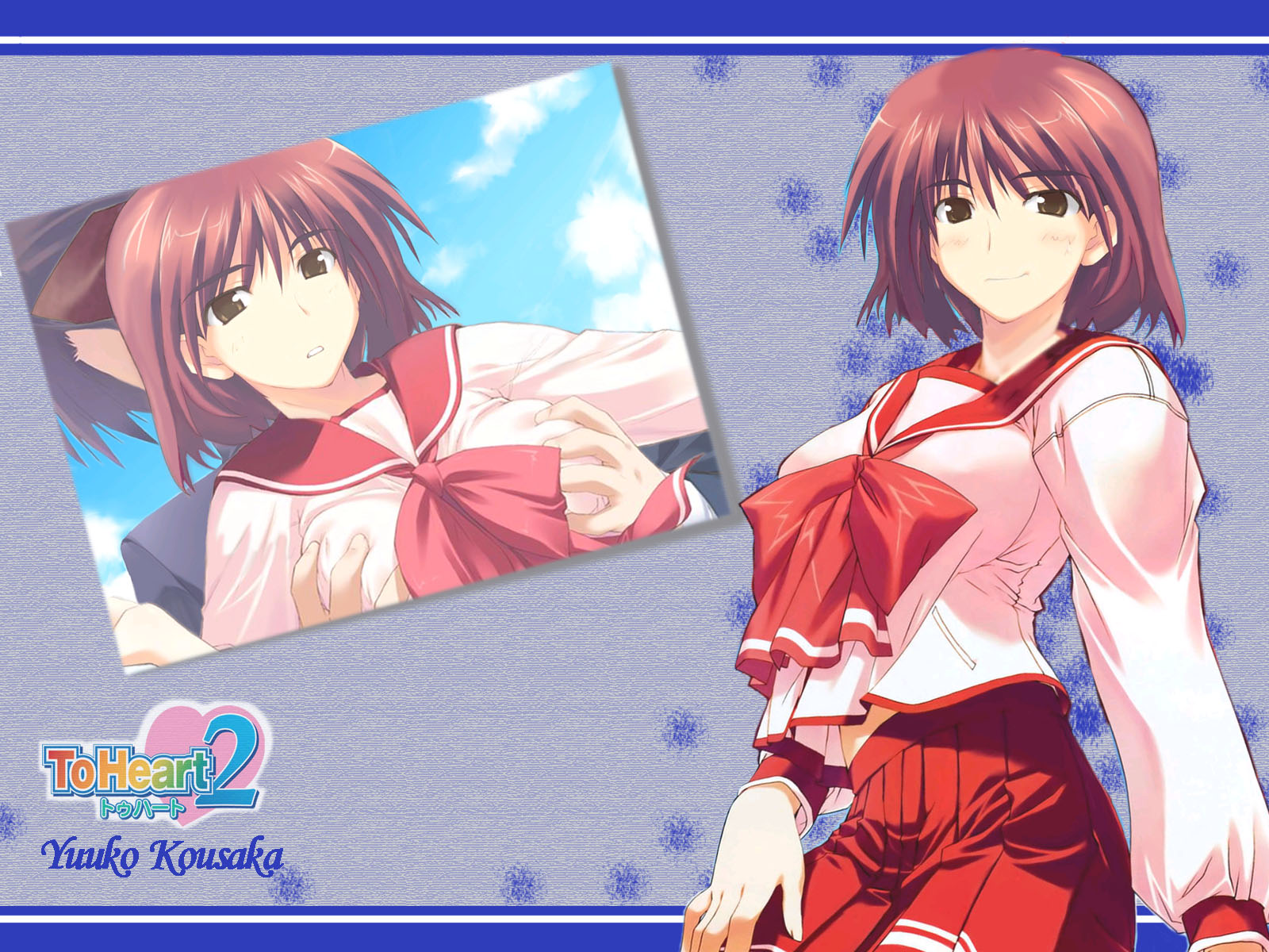 kouno takaaki, kousaka yuuji, 2channel, to heart (series), to heart 2, highres, third-party edit, 00s, 1boy, 1girl, genderswap, genderswap (mtf), long sleeves, school uniform