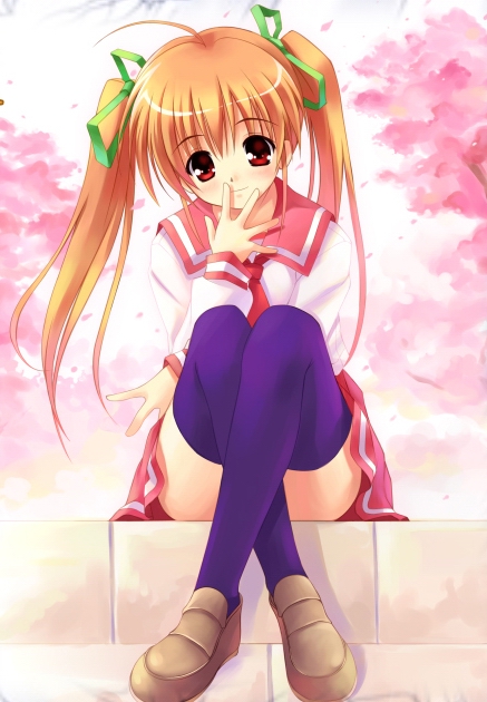 tagme, 1girl, female focus, school uniform, serafuku, solo, thighhighs, twintails