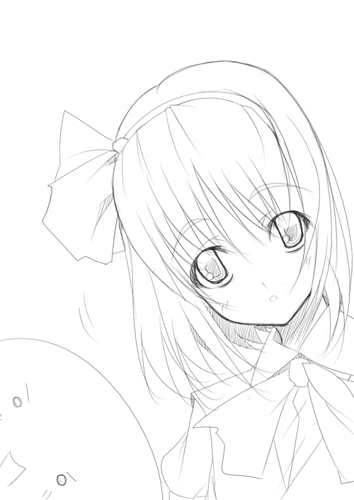 nakamura kusata, konpaku youmu, konpaku youmu (ghost), touhou, 1girl, female focus, greyscale, hitodama, monochrome, solo