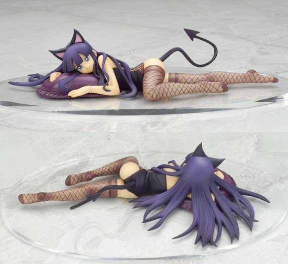 hazuki (tsukuyomi), tsukuyomi moonphase, photo (medium), 00s, 1girl, animal ears, cat ears, cat tail, figure, tail, thighhighs