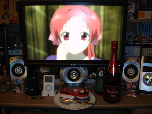 onda aka, rec (manga), lowres, photo (medium), 00s, 2d dating, alcohol, food, lonely, meal, solo, wine