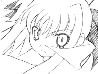 selece, bardiche (nanoha), fate testarossa, lyrical nanoha, mahou shoujo lyrical nanoha, animated, animated gif, lowres, 00s, 1girl, attack, cape, female focus, greyscale, magical girl, monochrome, solo, twintails