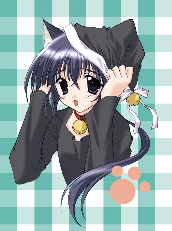 original, 1girl, animal ears, cat ears, female focus, hat, paw print, solo