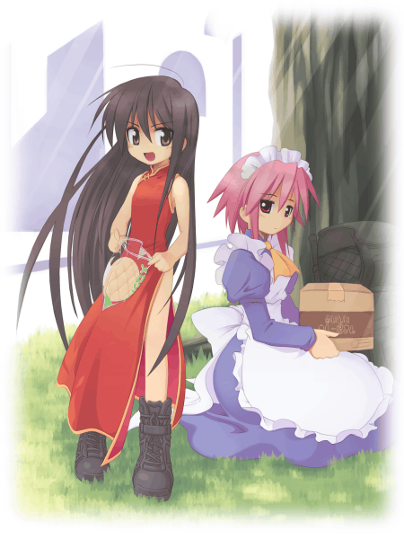 shana, wilhelmina carmel, shakugan no shana, bread, china dress, chinese clothes, food, maid, melon bread