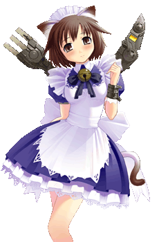 momose hisashi, ami (rasetsu), rasetsu 2, lowres, official art, 1girl, animal ears, bell, cat ears, female focus, jingle bell, maid, maid headdress, solo, tachi-e, transparent background
