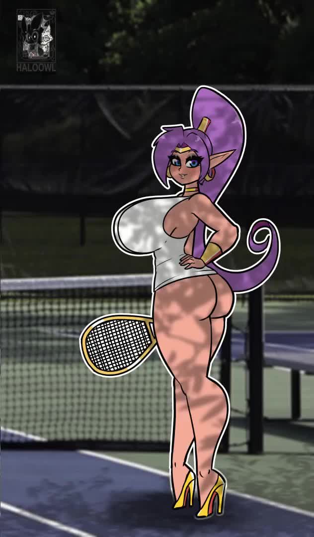 haloowl, shantae, shantae (series), animated, tagme, video, 1girl, ass, breasts, bustyboobs, high heels, huge ass, huge breasts, large breasts, leg lift, pointy ears, purple hair, solo, thick thighs, thighs