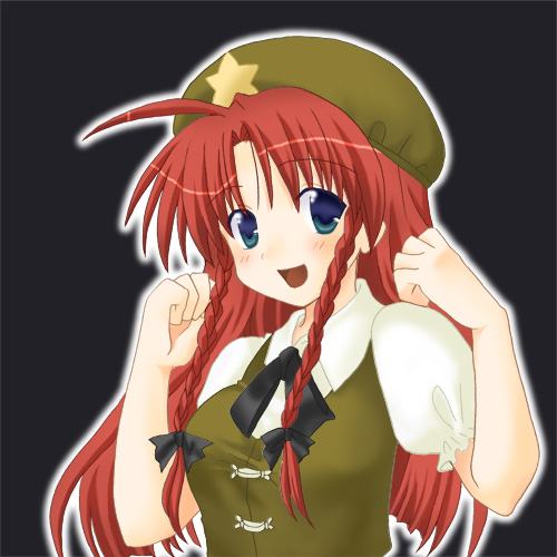 hong meiling, embodiment of scarlet devil, touhou, lowres, tagme, solo