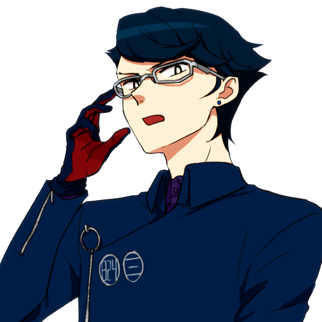 hashigami sarai, occultic;nine, science adventure, 1boy, adjusting eyewear, black hair, blue coat, chromatography, coat, glasses, gloves, looking at viewer, male focus, open mouth, short hair, simple background, solo, upper body, white background