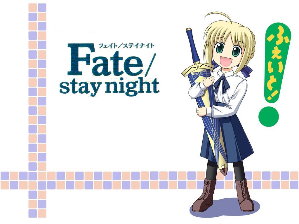 artoria pendragon (fate), saber (fate), fate/stay night, fate (series), yotsubato!, crossover, parody, sword, weapon