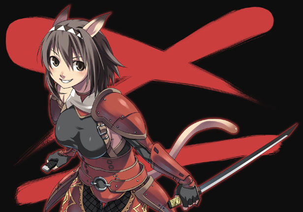 yu-taro, mithra (ff11), ninja (final fantasy), final fantasy, final fantasy xi, 00s, 1girl, cat girl, female focus, ninja, solo, tail