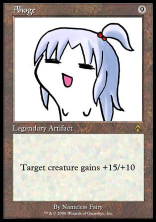 shinki (touhou), magic: the gathering, mystic square, touhou, lowres, ahoge, card
