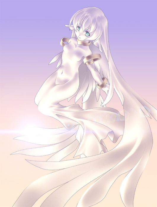 artist request, tagme, 1girl, elf, female focus, green eyes, pointy ears, solo