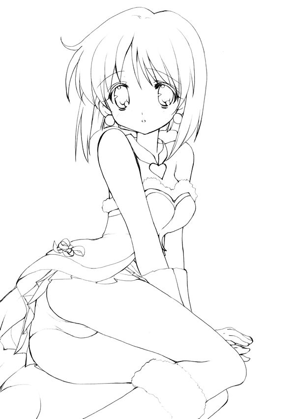 nekoyashiki nekomaru, hagiwara yukiho, idolmaster, idolmaster (classic), idolmaster 1, 00s, 1girl, arm support, ass, blouse, blush, boots, choker, cute & girly (idolmaster), earrings, female focus, gloves, greyscale, jewelry, knee boots, lineart, lying, miniskirt, monochrome, on side, panties, pantyshot, shirt, short hair, skirt, solo, underwear, upskirt