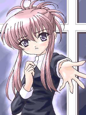 chikage (sister princess), sister princess, lowres, 00s, 1girl, female focus, oekaki, outline, purple outline, solo