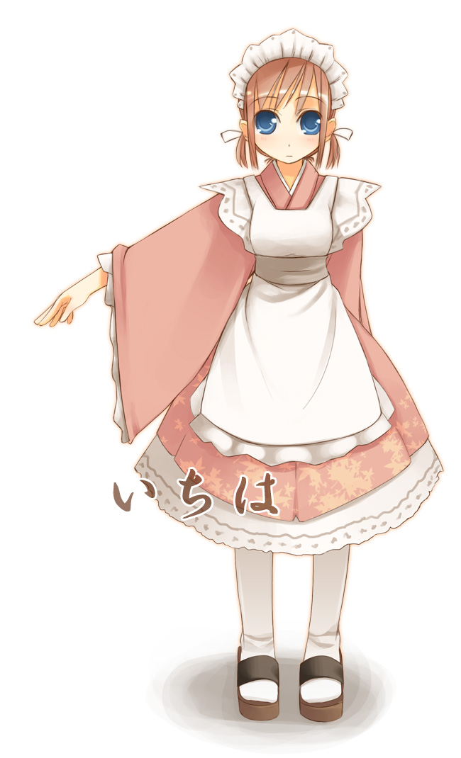 jirou (chekoro), original, tagme, japanese clothes, maid, socks, solo, wa maid