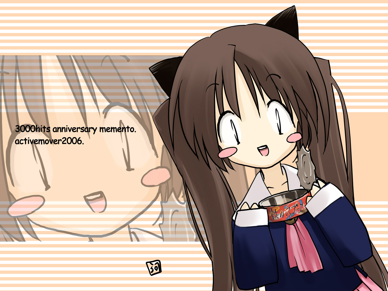 arikawa satoru, highres, animal ears, cat ears, school uniform, serafuku, solo, twintails