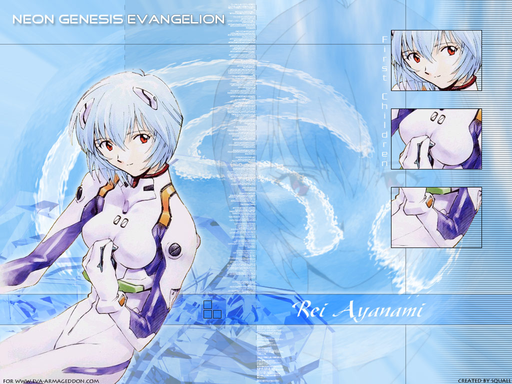 sadamoto yoshiyuki, ayanami rei, neon genesis evangelion, 1girl, blue hair, bodysuit, female focus, interface headset (evangelion), mecha pilot suit, pale skin, plugsuit (evangelion), red eyes, short hair, solo