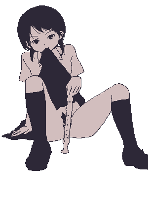 satetsuto, lowres, 1girl, clothes in mouth, clothes lift, female focus, female pubic hair, flute, instrument, lifting own clothes, monochrome, mouth hold, no panties, oekaki, pubic hair, recorder, school uniform, serafuku, skirt, skirt in mouth, skirt lift, solo, spread legs