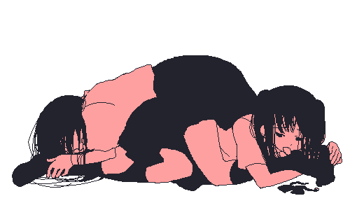 satetsuto, lowres, 2girls, monochrome, multiple girls, oekaki, school uniform, serafuku, simple background, white background, yuri