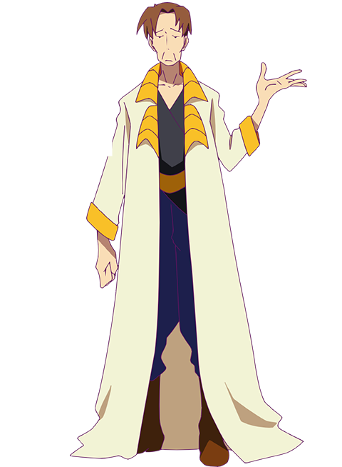 ootsu nao, heion sedai no idaten-tachi, official art, 1boy, anime coloring, black eyes, black shirt, blue pants, boots, brown boots, clenched hand, closed mouth, coat, collarbone, curtained hair, full body, hand up, long coat, long sleeves, looking at viewer, mature male, open hand, orange sash, pants, shirt, short hair, simple background, solo, spread fingers, standing, takeshita (heion sedai no idaten-tachi), transparent background, white coat