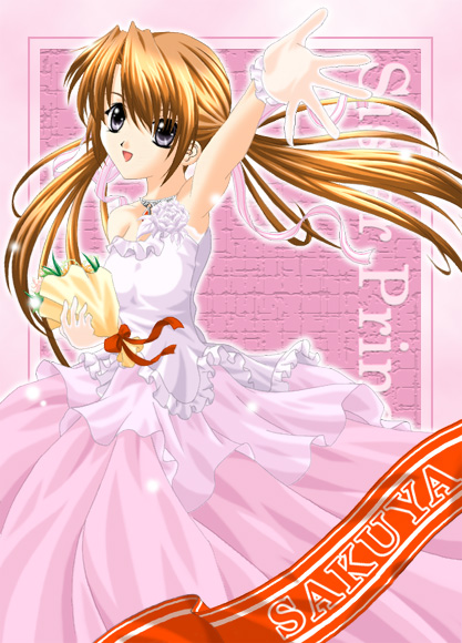 sakuya (sister princess), sister princess, 00s, 1girl, bad anatomy, character name, copyright name, dress, female focus, solo, twintails