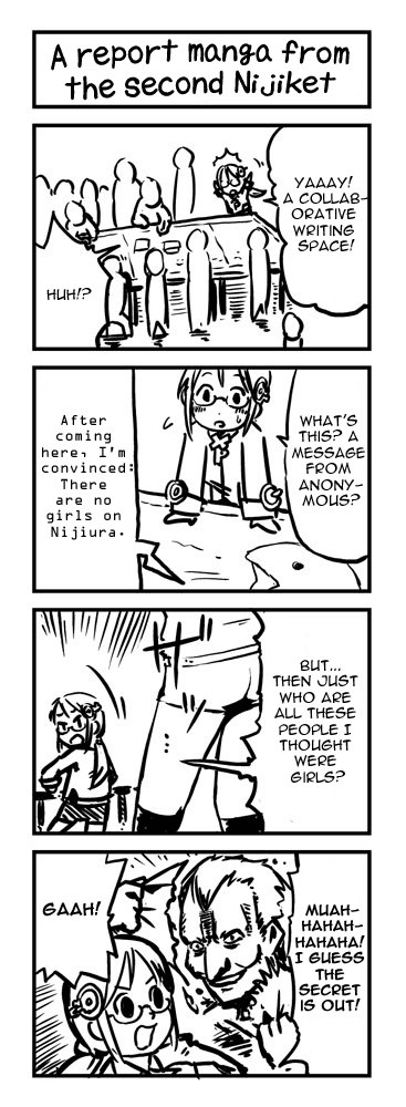 imuhata shimuro, simuro, homeo, xp home-tan, xphome, xpmc, os-tan, hard-translated, long image, tall image, third-party edit, translated, 2boys, comic, english text, greyscale, monochrome, multiple boys