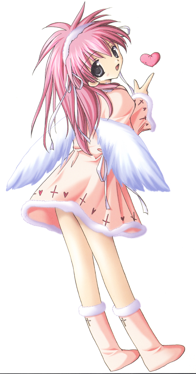 kanan, milfeulle sakuraba, broccoli (company), galaxy angel, highres, 00s, 1girl, female focus, heart, solo, wings