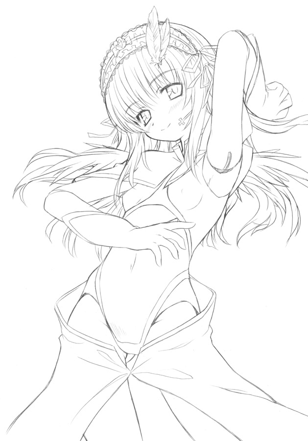 aoi kumiko, suigintou, gundam, gundam seed, gundam seed destiny, rozen maiden, cosplay, crossover, doll joints, greyscale, head tilt, joints, lacus clyne (cosplay), meer campbell (cosplay), monochrome, parody, solo, voice actor connection