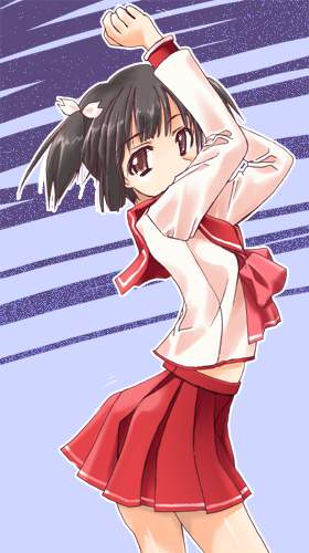 mizuhara tatsuki, yuzuhara konomi, to heart (series), to heart 2, lowres, 00s, 1girl, female focus, pleated skirt, school uniform, serafuku, skirt, solo