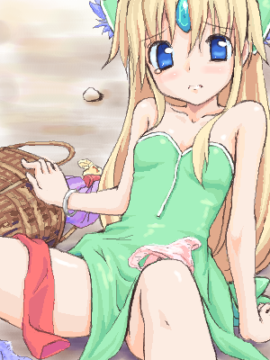 takayaki, riesz, seiken densetsu, seiken densetsu 3, lowres, oekaki, panties, solo, tears, underwear, white panties