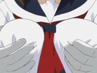 fukuyama kazuharu, kojima kirie, girls bravo, animated, animated gif, lowres, 00s, 1boy, 1girl, breasts, female focus, grabbing another's breast, grabbing own breast, groping, massage, qvga, school uniform, serafuku, solo