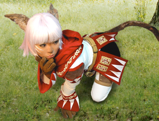 mithra (ff11), white mage (final fantasy), final fantasy, final fantasy xi, cosplay photo, photo (medium), cosplay, gloves, solo, whitemage