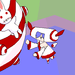 pleinair, usagi-san, disgaea, katamari damacy, lowres, oekaki, rabbit