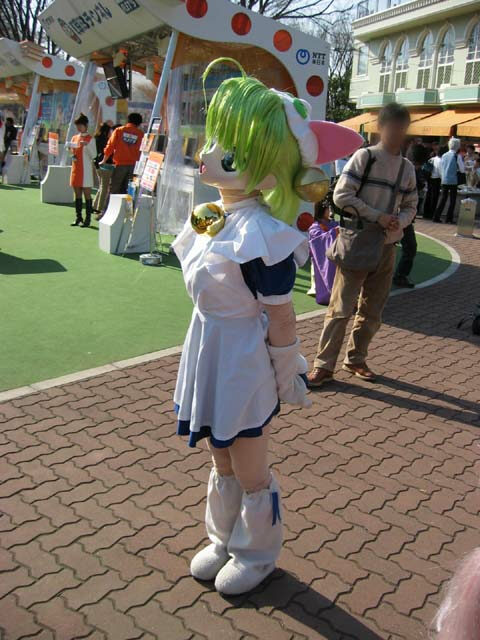dejiko, di gi charat, cosplay photo, photo (medium), animegao, asian, cosplay, kigurumi, solo, zentai