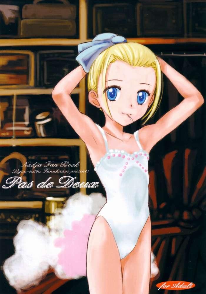 saeki tatsuya, nadja applefield, ashita no nadja, 00s, 1girl, armpits, ballerina, ballet, blonde hair, child, female focus, hair held back, leotard, official alternate costume, solo