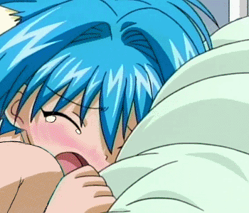 mint blancmanche, galaxy angel, animated, animated gif, anime screenshot, lowres, nude filter, third-party edit, 00s, 1girl, animal ears, blue hair, blush, closed eyes, female focus, nude, open mouth, sexually suggestive, solo, talking, tears
