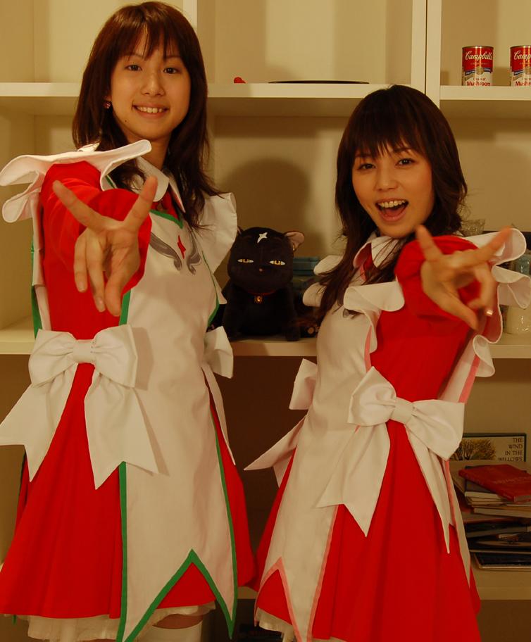 kikuchi mika, koshimizu ami, my-otome, real life, cosplay photo, photo (medium), 2girls, cosplay, garderobe uniform, multiple girls, voice actor