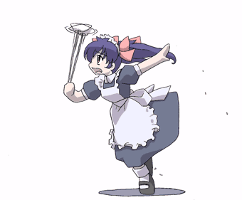 animated, animated gif, lowres, tagme, blue hair, maid, solo