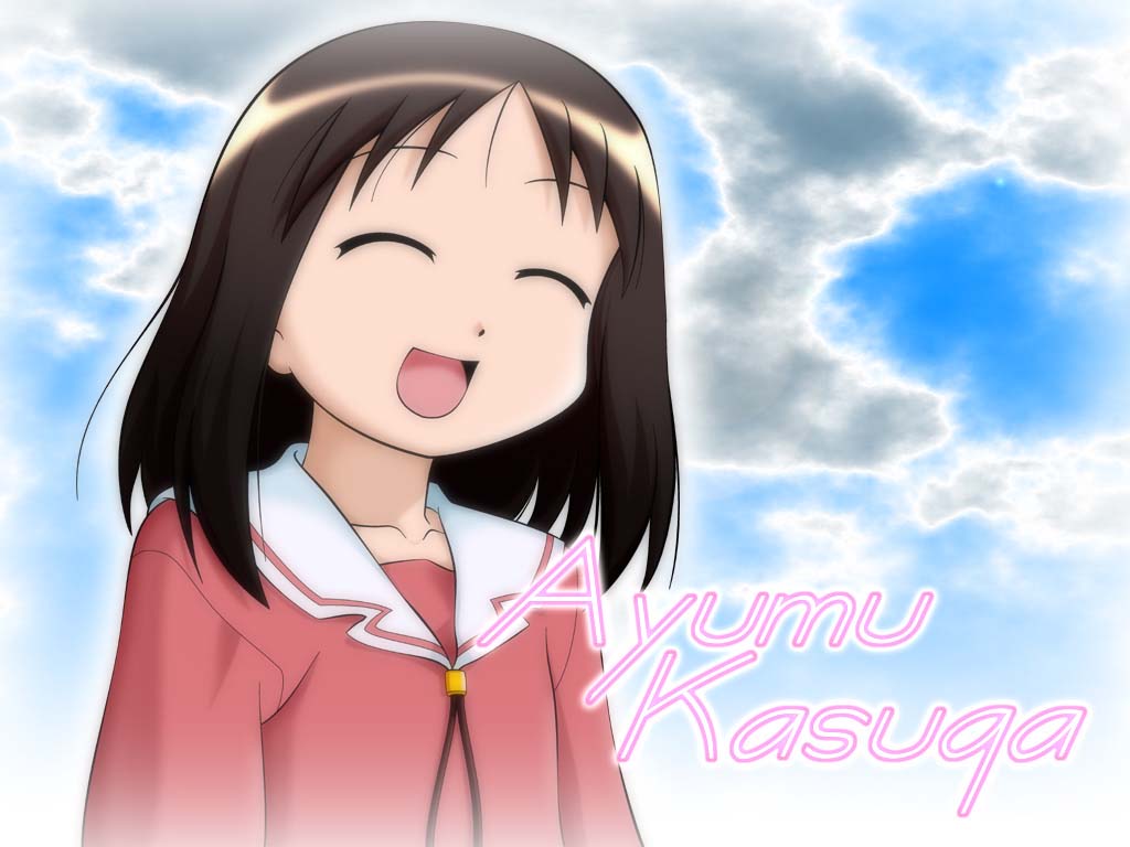 kasuga ayumu, azumanga daiou, 1girl, cloud, day, female focus, long sleeves, school uniform, serafuku, sky, solo