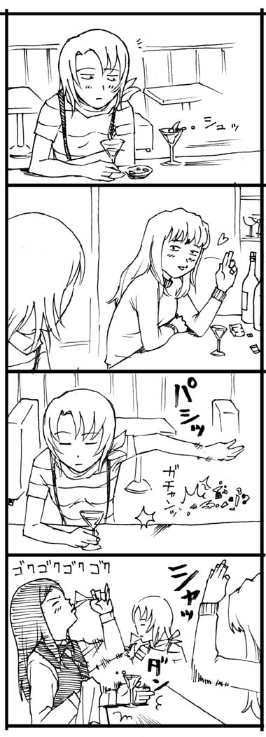 juliet nao zhang, natsuki kruger, shizuru viola, my-otome, long image, tall image, 00s, 3girls, comic, greyscale, itsonme, monochrome, multiple girls, silent comic