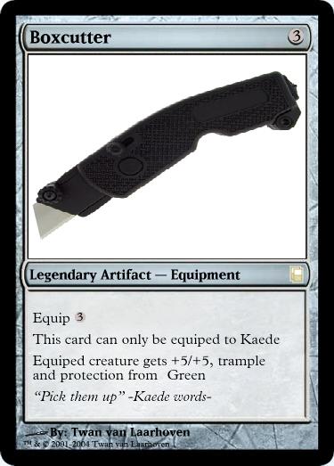 fuyou kaede, 4chan, magic: the gathering, boxcutter, card